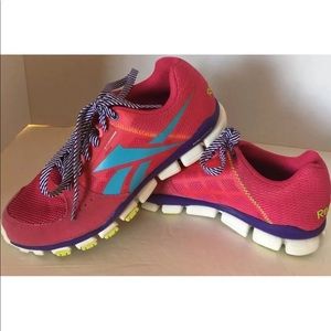 Original Reebok  Women Rubber Shoes 5 Light Fuschia Lace Stripe Violet Lace